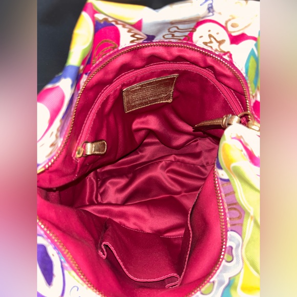 Y2K Coach Poppy Graffiti Multicolor Pop-Print Shoulder Bag & Matching Wristlet - Picture 11 of 16